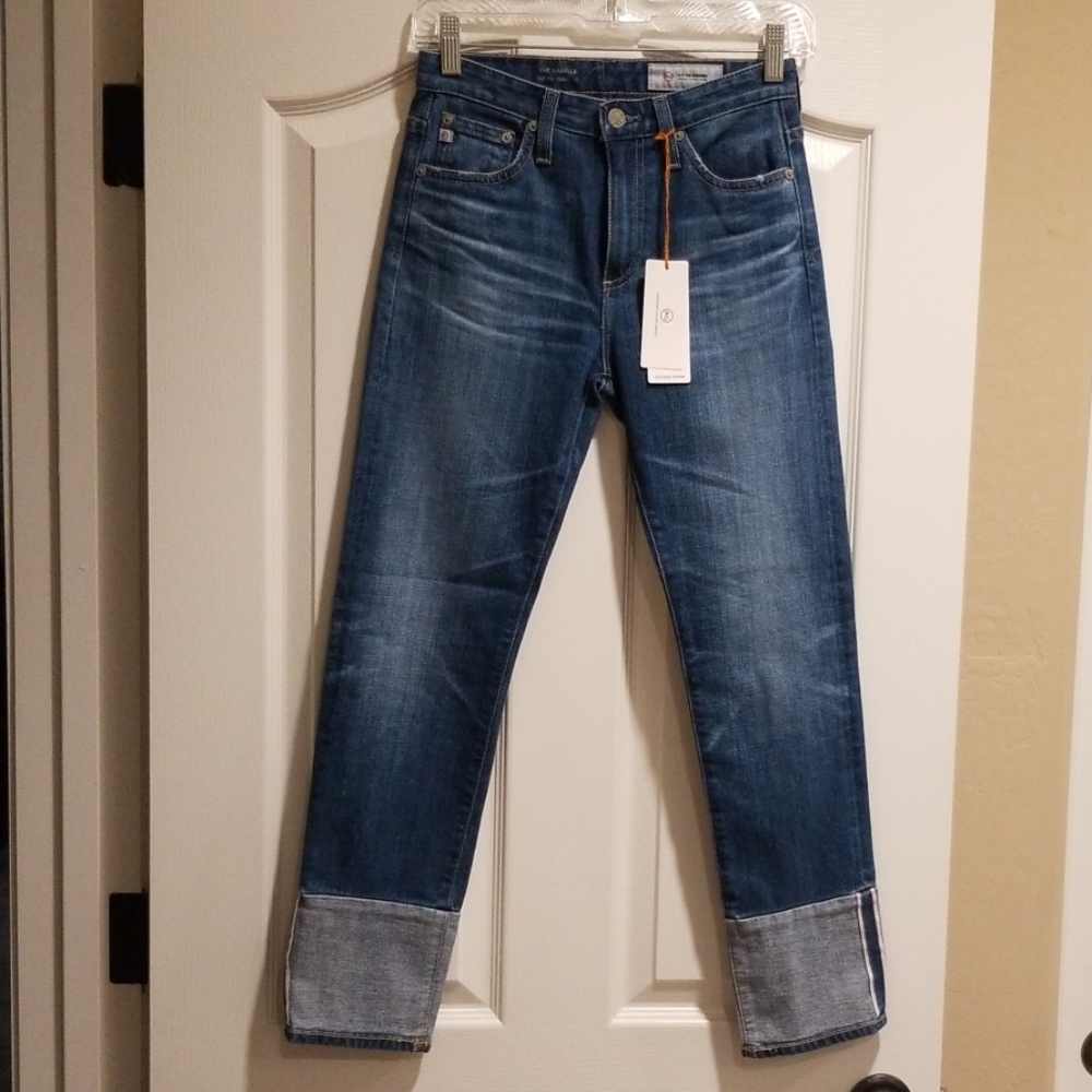 AG The Isabell high rise straight crop with wide cuff
